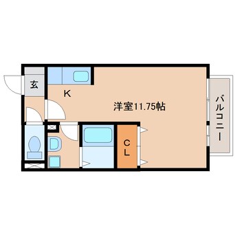 間取図 静岡鉄道静岡清水線/草薙駅 徒歩9分 2階 築17年