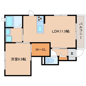 間取図 静岡鉄道静岡清水線/草薙駅 徒歩6分 1階 築18年