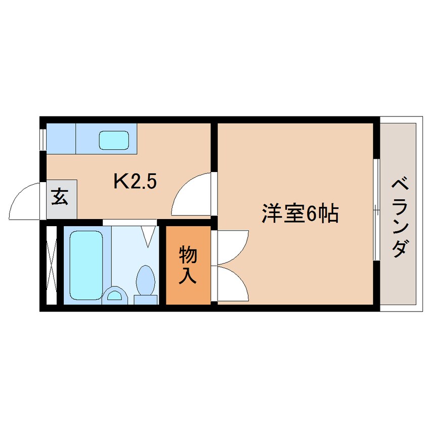 間取図 静岡鉄道静岡清水線/御門台駅 徒歩10分 2階 築35年