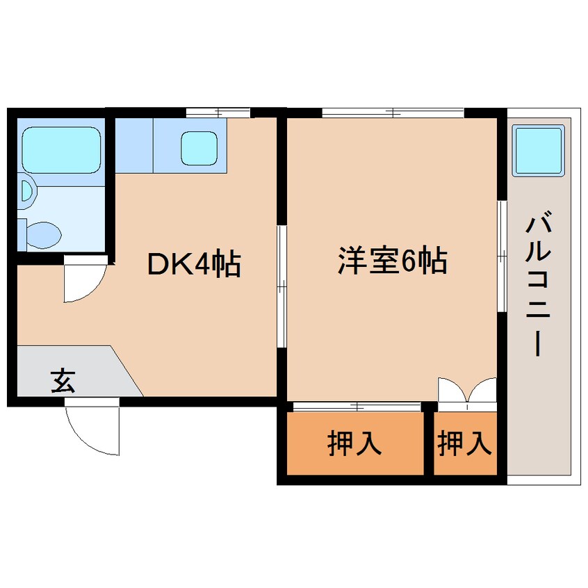 間取図 静岡鉄道静岡清水線/県総合運動場駅 徒歩10分 2階 築38年