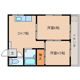 間取図 静岡鉄道静岡清水線/県総合運動場駅 徒歩10分 2階 築38年