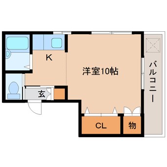 間取図 静岡鉄道静岡清水線/県総合運動場駅 徒歩10分 3階 築38年