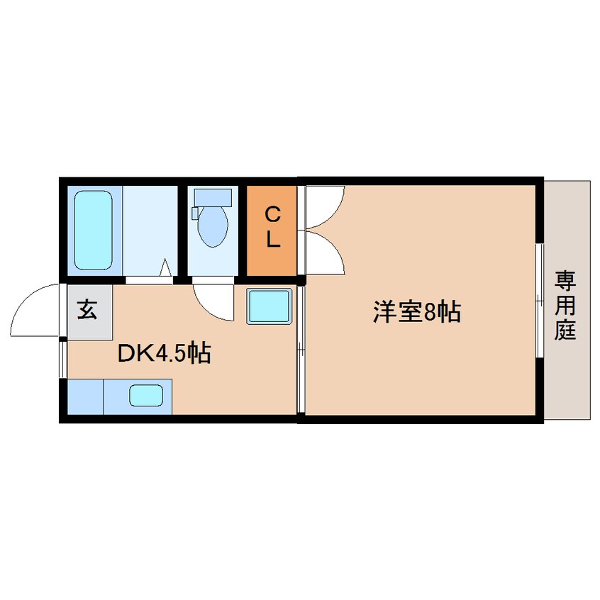 間取図 静岡鉄道静岡清水線/県総合運動場駅 徒歩5分 1階 築36年