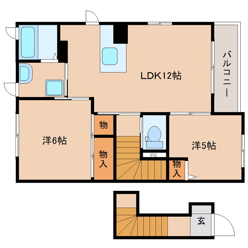 間取図 東海道本線/静岡駅 バス25分鳥坂営業所下車:停歩4分 2階 築16年