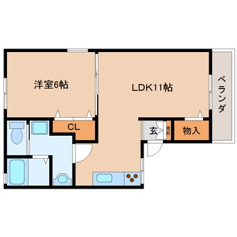 間取図 静岡鉄道静岡清水線/県総合運動場駅 徒歩5分 1階 築34年