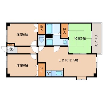 間取図 静岡鉄道静岡清水線/県立美術館前駅 徒歩10分 5階 築29年