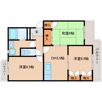 間取図 東海道本線/草薙駅 バス11分常葉短大入口下車:停歩1分 2階 築27年