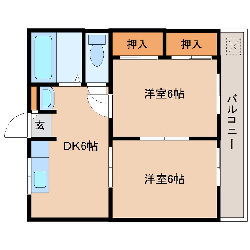 間取図 東海道本線/草薙駅 バス28分田ケ谷入口下車:停歩1分 3階 築36年