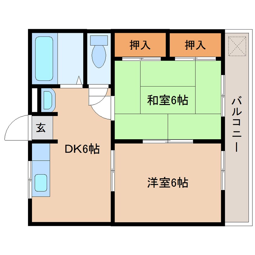 間取図 東海道本線/草薙駅 バス28分田ケ谷入口下車:停歩1分 3階 築36年