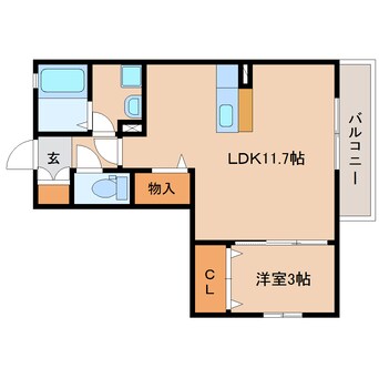 間取図 東海道本線/静岡駅 バス26分瀬名川東下車:停歩2分 1階 築18年