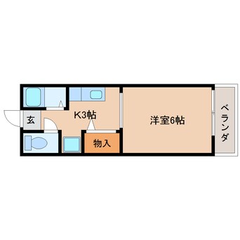 間取図 静岡鉄道静岡清水線/県立美術館前駅 徒歩25分 2階 築28年