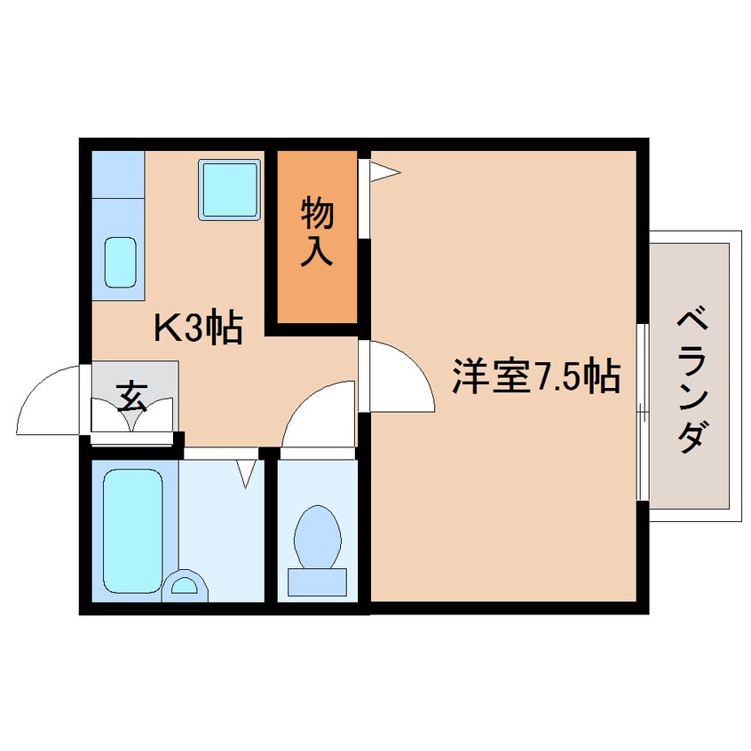 間取図 静岡鉄道静岡清水線/県総合運動場駅 徒歩20分 2階 築27年