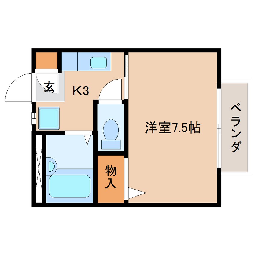 間取図 静岡鉄道静岡清水線/県総合運動場駅 徒歩15分 1階 築26年