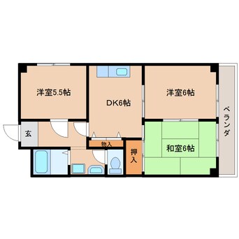 間取図 東海道本線/草薙駅 バス11分常葉短大入口下車:停歩11分 2階 築31年