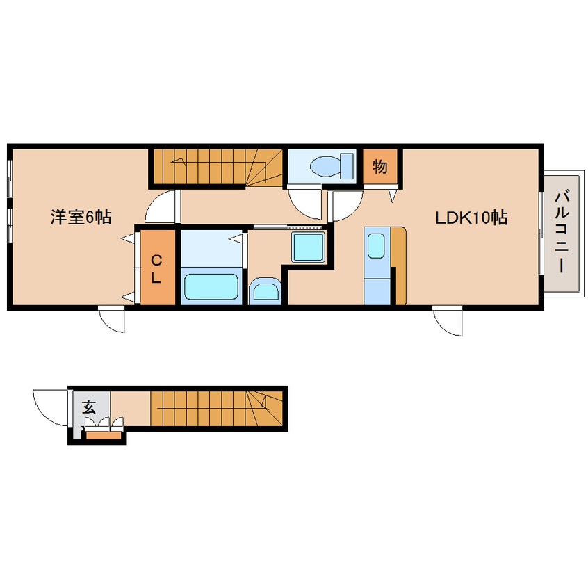 間取図 静岡鉄道静岡清水線/県立美術館前駅 徒歩14分 2階 築17年