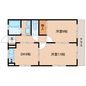 間取図 静岡鉄道静岡清水線/御門台駅 徒歩9分 1階 築30年