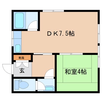 間取図 東海道本線/草薙駅 徒歩24分 2階 築37年