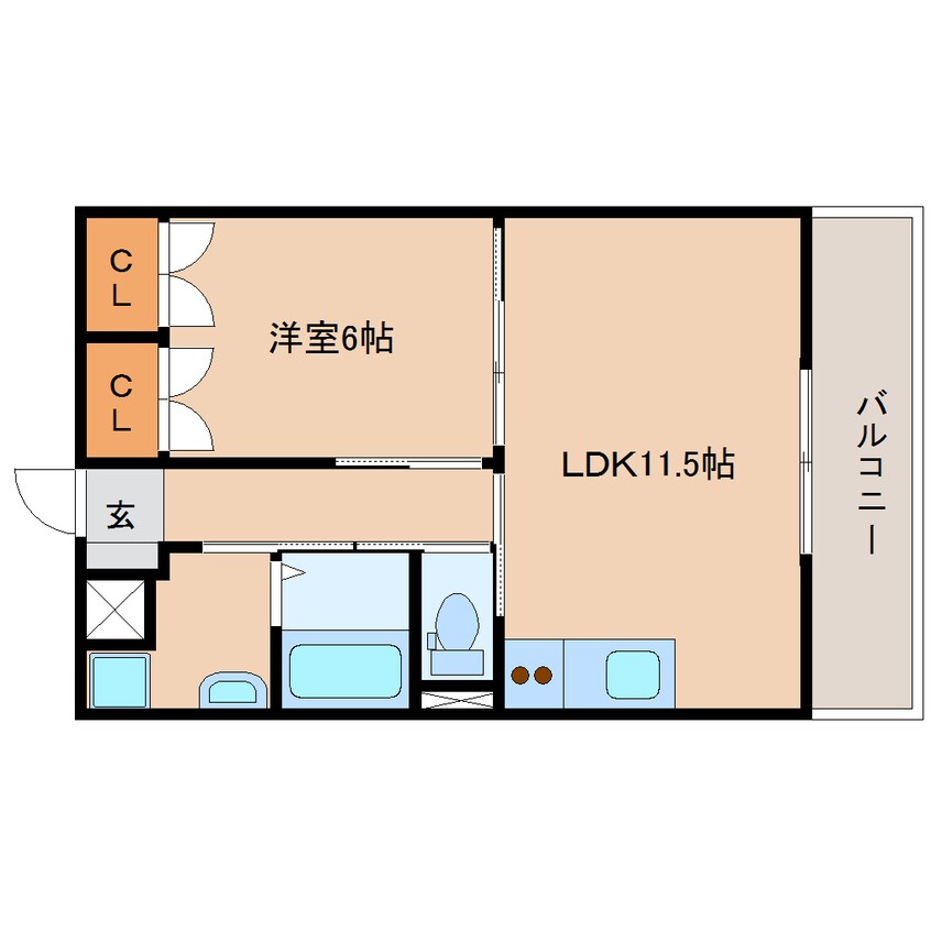 間取図 静岡鉄道静岡清水線/御門台駅 徒歩10分 1階 築16年