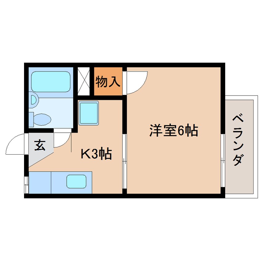 間取図 静岡鉄道静岡清水線/県立美術館前駅 徒歩5分 1階 築36年