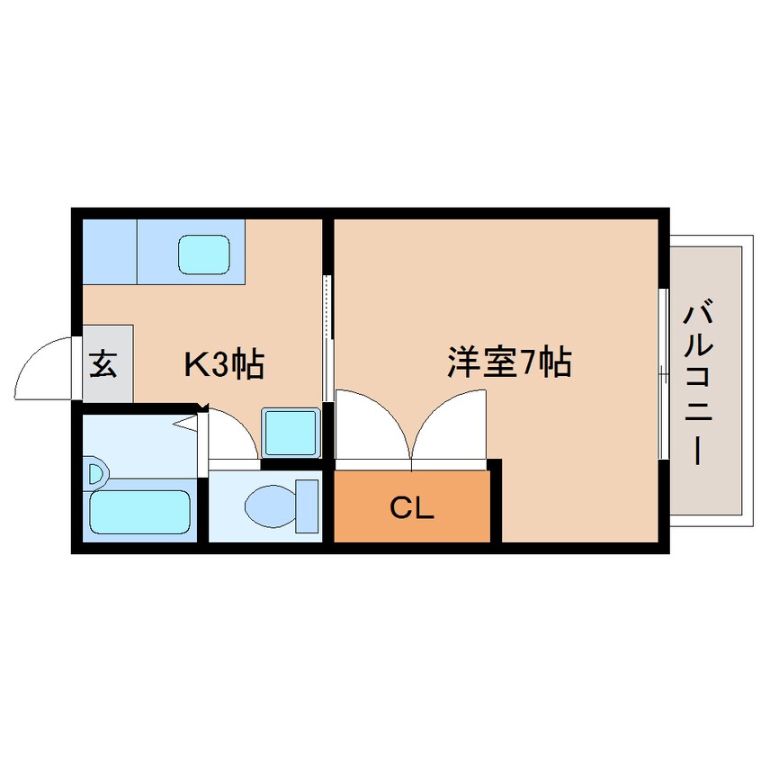 間取図 東海道本線/静岡駅 バス19分西峯田下車:停歩2分 1階 築25年