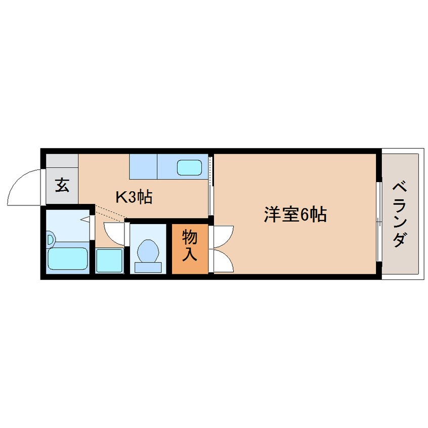 間取図 静岡鉄道静岡清水線/御門台駅 徒歩6分 2階 築29年