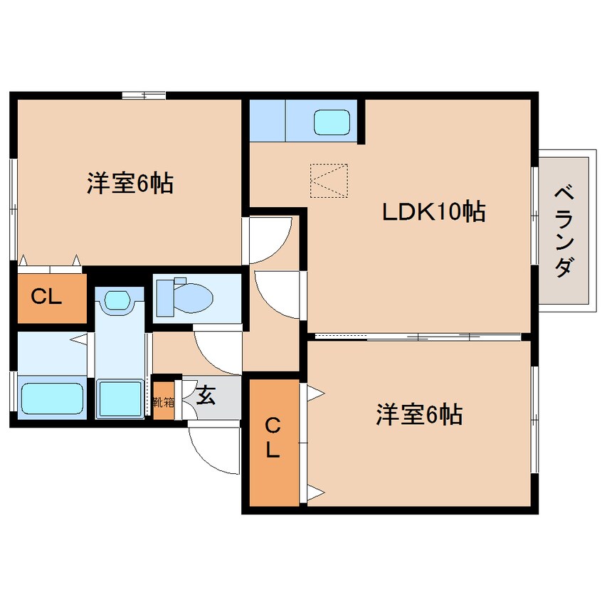 間取図 東海道本線/草薙駅 徒歩19分 1階 築15年