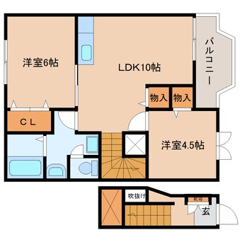 間取図 東海道本線/草薙駅 徒歩19分 2階 築28年
