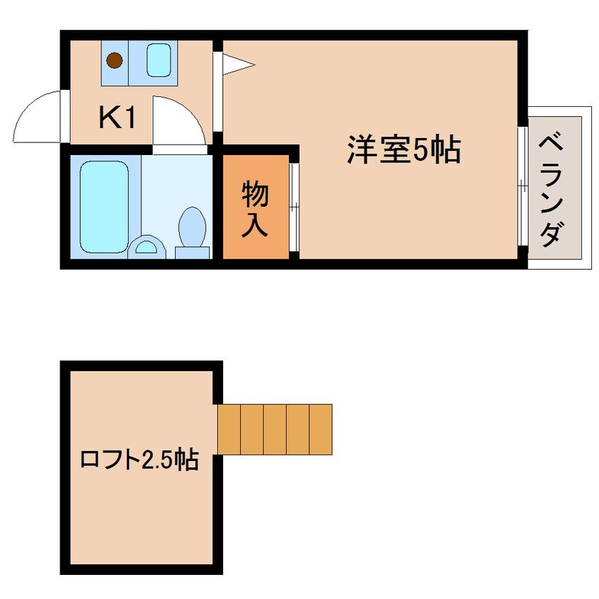 間取図 静岡鉄道静岡清水線/県総合運動場駅 徒歩8分 1階 築34年