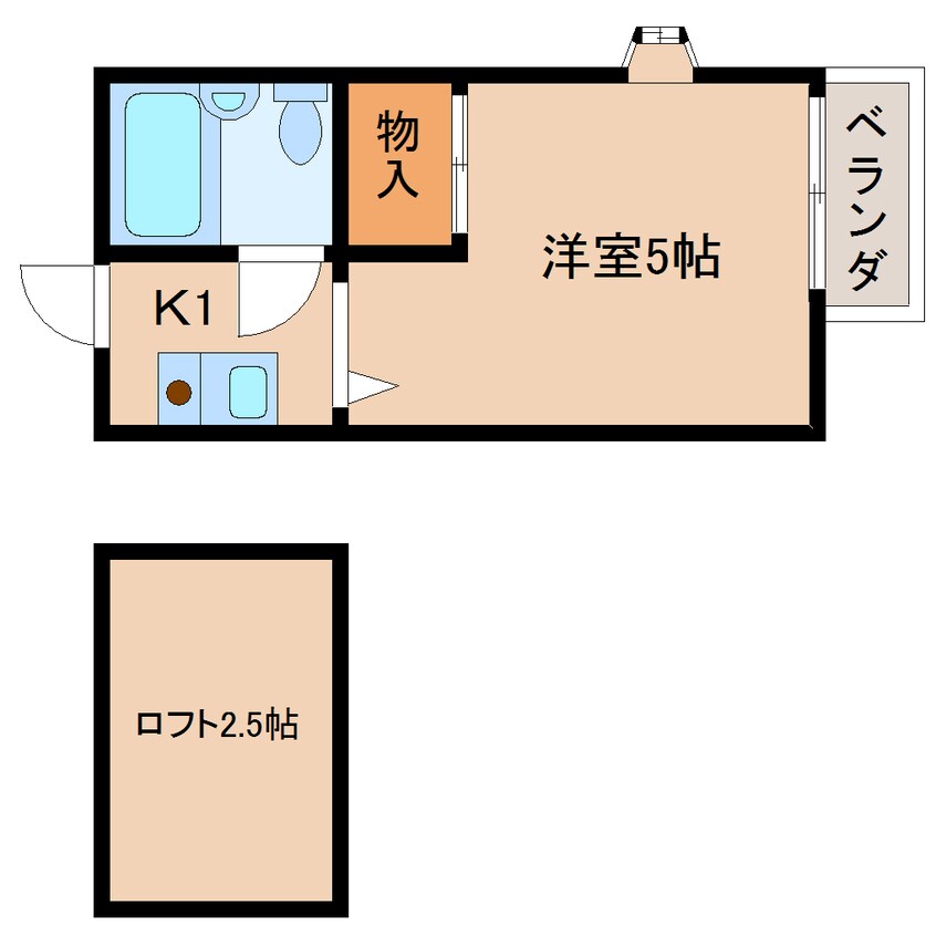 間取図 静岡鉄道静岡清水線/県総合運動場駅 徒歩8分 2階 築34年