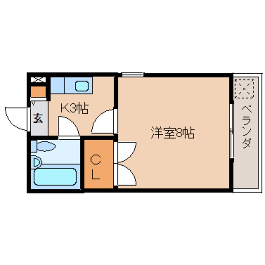 間取図 静岡鉄道静岡清水線/御門台駅 徒歩10分 3階 築37年