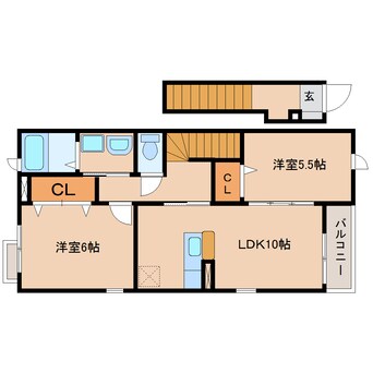 間取図 静岡鉄道静岡清水線/狐ケ崎駅 徒歩14分 2階 築14年