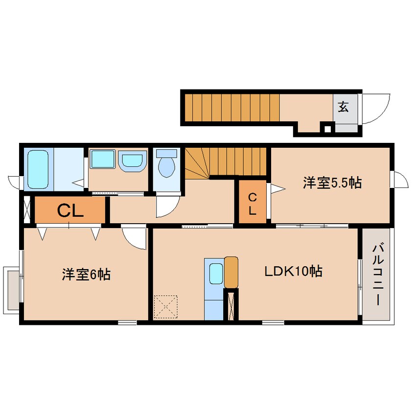 間取図 静岡鉄道静岡清水線/狐ケ崎駅 徒歩14分 2階 築14年