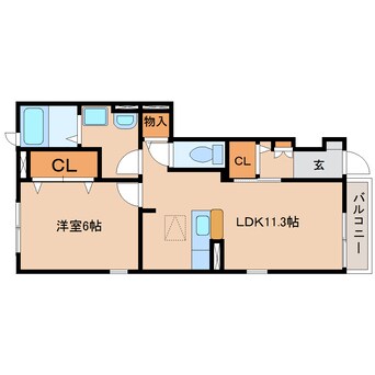 間取図 静岡鉄道静岡清水線/狐ケ崎駅 徒歩14分 1階 築15年