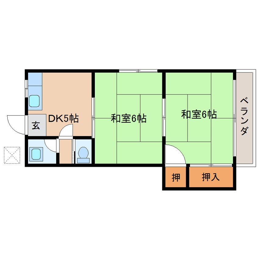 間取図 静岡鉄道静岡清水線/県立美術館前駅 徒歩28分 1階 築48年