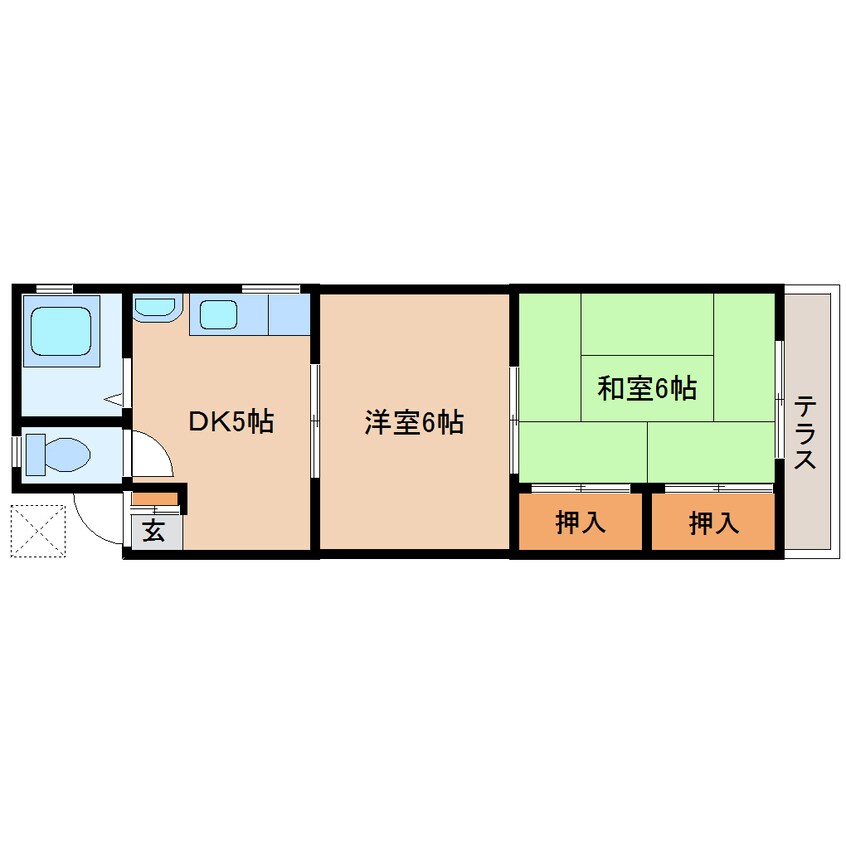 間取図 静岡鉄道静岡清水線/県立美術館前駅 徒歩28分 1階 築48年