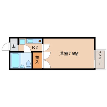 間取図 静岡鉄道静岡清水線/草薙駅 徒歩11分 2階 築36年