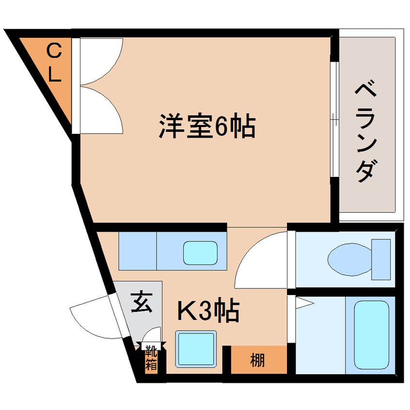 間取図 静岡鉄道静岡清水線/草薙駅 徒歩7分 1階 築31年