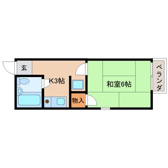 間取図 静岡鉄道静岡清水線/県立美術館前駅 徒歩15分 1階 築36年
