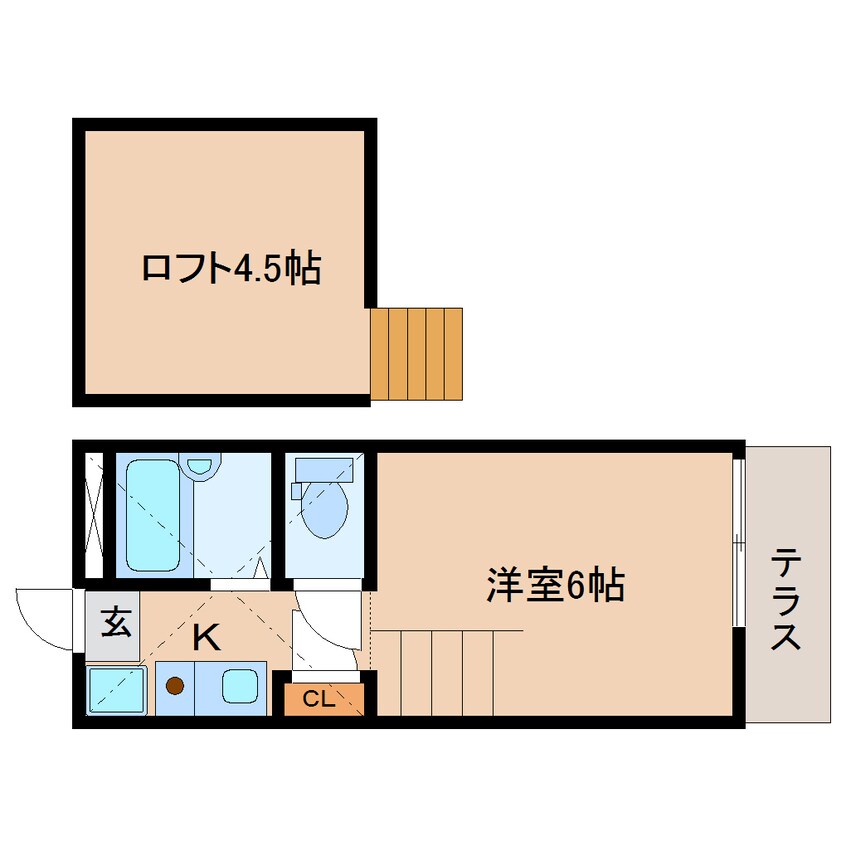 間取図 静岡鉄道静岡清水線/県総合運動場駅 徒歩5分 1階 築27年