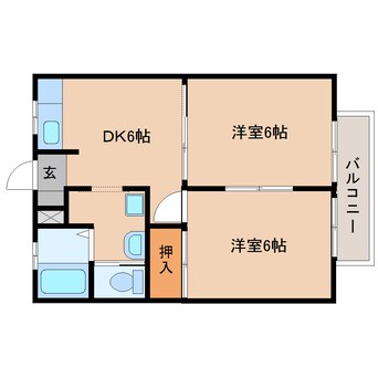 間取図 静岡鉄道静岡清水線/草薙駅 徒歩12分 2階 築26年