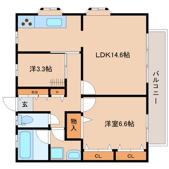 間取図 静岡鉄道静岡清水線/草薙駅 徒歩12分 2階 築28年