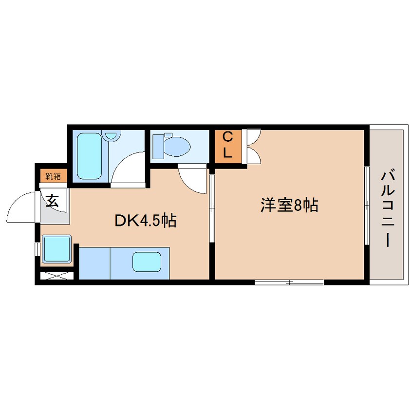 間取図 静岡鉄道静岡清水線/県総合運動場駅 徒歩15分 1階 築28年