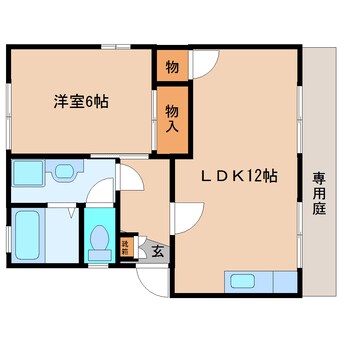 間取図 静岡鉄道静岡清水線/県総合運動場駅 徒歩4分 1階 築36年