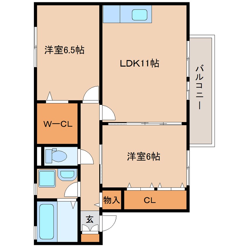 間取図 東海道本線/草薙駅 徒歩16分 2階 築14年