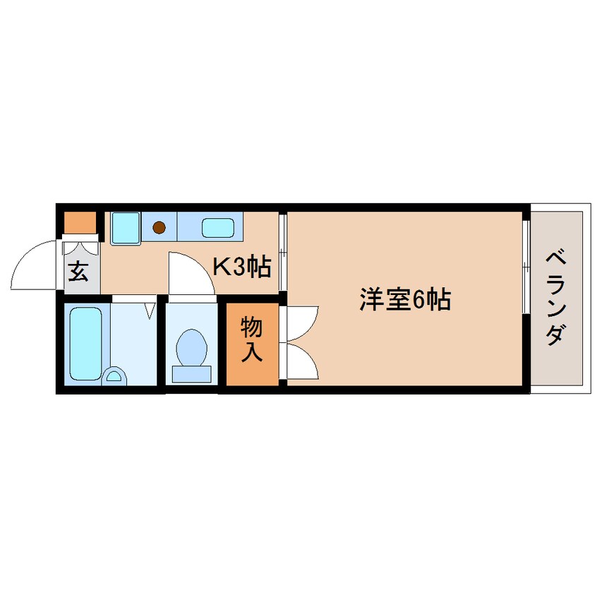 間取図 静岡鉄道静岡清水線/県立美術館前駅 徒歩2分 2階 築38年
