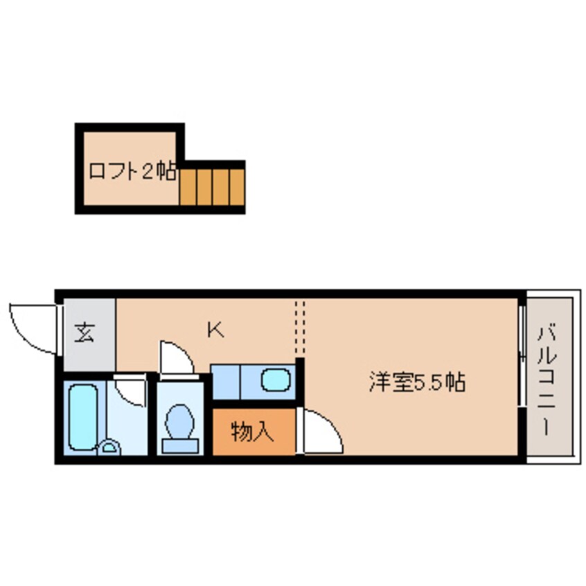 間取図 静岡鉄道静岡清水線/御門台駅 徒歩3分 2階 築33年