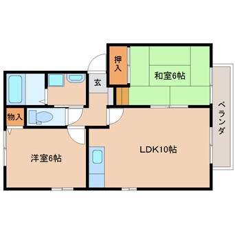 間取図 東海道本線/草薙駅 バス17分瀬名新田下下車:停歩7分 2階 築24年