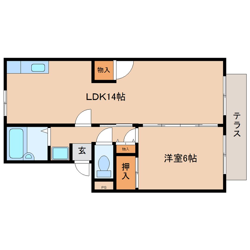 間取図 静岡鉄道静岡清水線/御門台駅 徒歩16分 1階 築37年