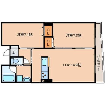 間取図 東海道本線/東静岡駅 徒歩14分 6階 築18年