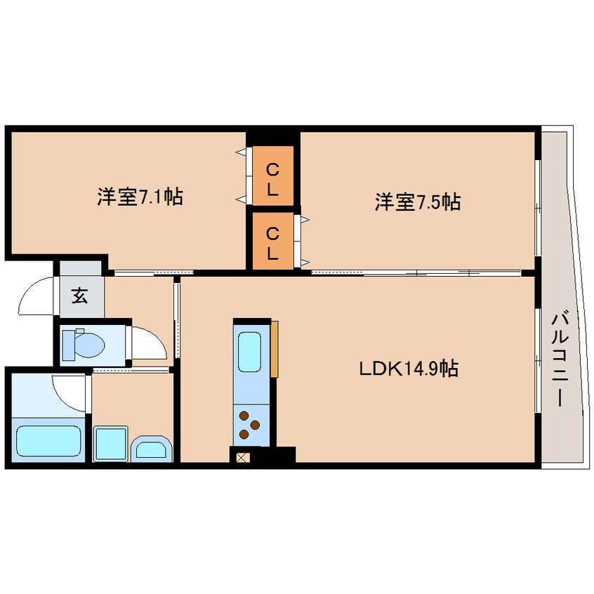 間取図 東海道本線/東静岡駅 徒歩14分 4階 築18年